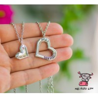 Кулон для двоих друзей "Best Friends Forever". Сердечки. Цена за набор